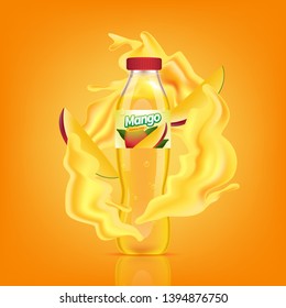 Delicious realistic mango juice background