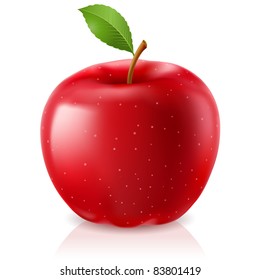 Delicious red apple. Illustration on white background