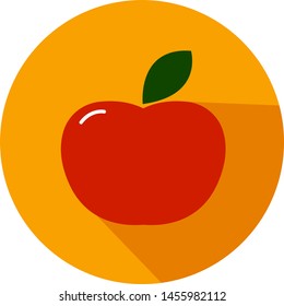 Delicious red apple, illustration, vector on white background.