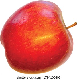 deliciosa manzana roja sobre fondo transparente