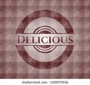 Delicious red seamless polygonal badge.