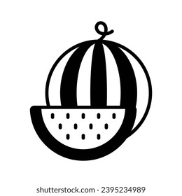 Köstliche und erfrischende Wassermelonfrucht, Premium-Vektorgrafik der Wassermelone