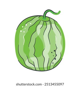 Köstliche und erfrischende Wassermelonenfrucht, Premium-Vektor der Wassermelone
