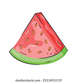 Delicious and refreshing watermelon fruit, premium vector of watermelon
