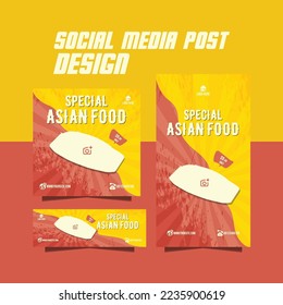 delicious restaurant food or asian food menu flyer design