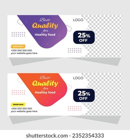 Delicious restaurant food menu social media Facebook cover or banner template design