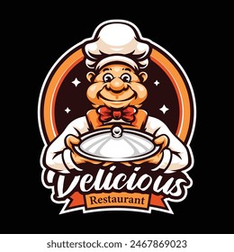 Delicious Restaurant Mascot logo template for Food Business Trademark vector Art by Artbot Studio