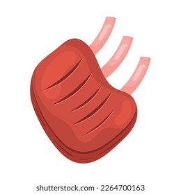 delicious ribs grill food icon isolated