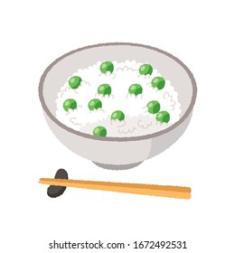 Delicious rice mixed with peas