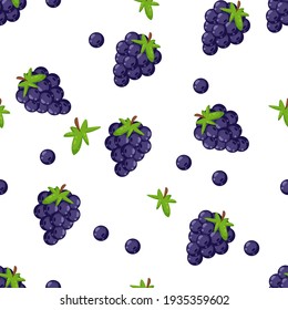 Delicious ripe grape seamless pattern vector illustration, seamless pattern background