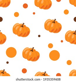 Delicious ripe pumpkin seamless pattern vector illustration, seamless pattern background