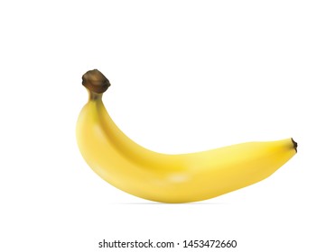 A delicious ripe yellow banana isolated on white background. Vector illustration