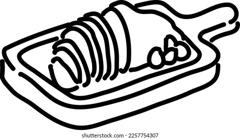 Delicious roast beef Only outline