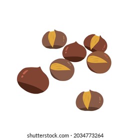 
Delicious roasted chestnuts illustration, Chuseok food