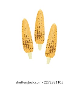 Delicious Roasted Corn Vector Illustration logo