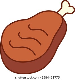 Delicious roasted meat vector llustration 