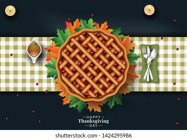 Delicious roasted whole chicken or turkey on plate with cutlery and sauce , harvest grilled vegetables on dark rustic background