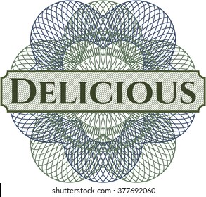 Delicious rosette or money style emblem