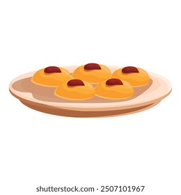 Deliciosas galletas redondas con mermelada se sirven en un plato
