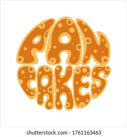 delicious round pancake stylized lettering