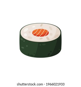 Delicious salmon sushi illustration vector, Japanese food Illustration isolated on white