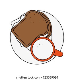 Delicious sandwich breakfast