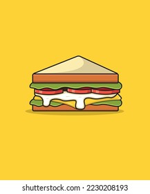 Delicious sandwich cartoon vector illustration 