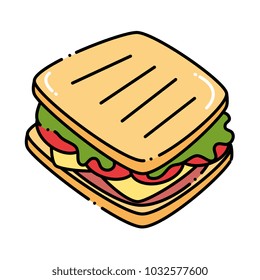 delicious sandwich fast food icon