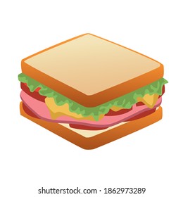 delicious sandwich fast food icon vector illustration design