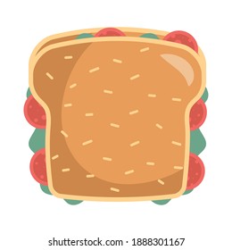 delicious sandwich fast food icon vector illustration design