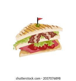 delicious sandwich fast food meal. vector 