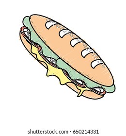 delicious sandwich fast food meal