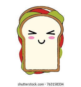 Delicious sandwich food cute kawaii cartoon