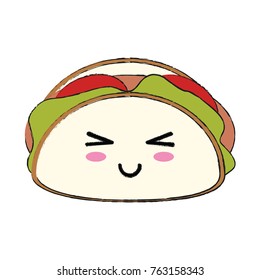 Delicious sandwich food cute kawaii cartoon