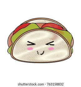 Delicious sandwich food cute kawaii cartoon