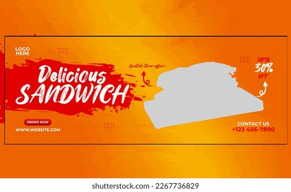Delicious sandwich and food menu cover template