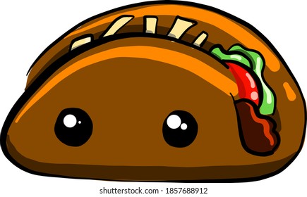 Delicious sandwich, illustration, vector on white background