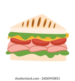 delicious sandwich with meat and cheese and fastfood