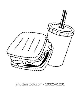 delicious sandwich with soda