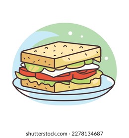 delicious sandwich vector illustration with white background