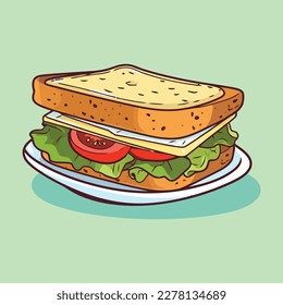 delicious sandwich vector illustration with white background