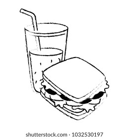 delicious sandwish with juice
