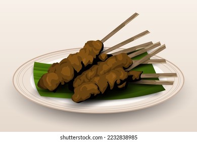 Deliciosa ilustración satay en el diseño vectorial