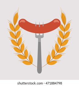 delicious sausage food icon vector illustration design