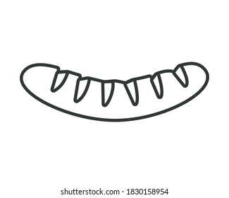 delicious sausage food isolated icon vector illustration design