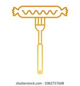 delicious sausage grill with fork