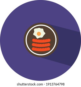 Delicious sausage, illustration, vector on a white background.