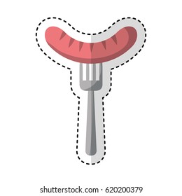 delicious sausage isolated icon