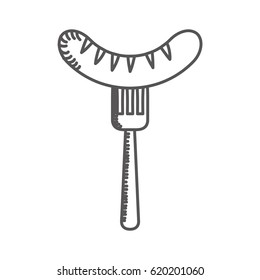 delicious sausage isolated icon