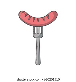 delicious sausage isolated icon